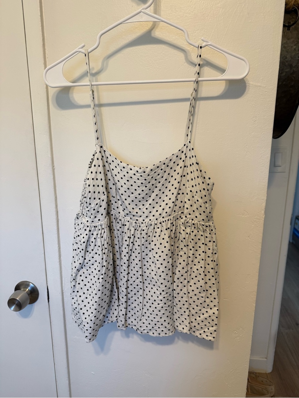 kate spade White and Black Polka Dot Spaghetti Strap Camisole